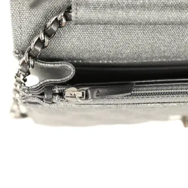 Chanel Chanel "Space Charms" Reissue Wallet On Chain Dark Grey Coated Canvas Ruthenium Hardware | Thumbnail 11