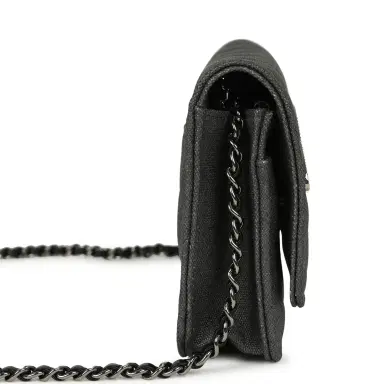 Chanel Chanel "Space Charms" Reissue Wallet On Chain Dark Grey Coated Canvas Ruthenium Hardware | Thumbnail 3