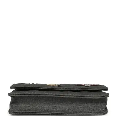 Chanel Chanel "Space Charms" Reissue Wallet On Chain Dark Grey Coated Canvas Ruthenium Hardware | Thumbnail 6