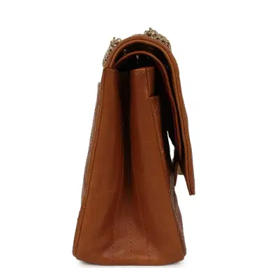 Chanel Chanel Maxi "Crush" Reissue 225 2.55 Double Flap Bag Camel Patinated Calfskin Gold Hardware | Thumbnail 3