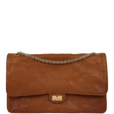 Chanel Chanel Maxi "Crush" Reissue 225 2.55 Double Flap Bag Camel Patinated Calfskin Gold Hardware | Thumbnail 1