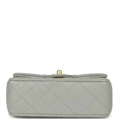 Chanel Pre-owned Chanel Mini Pearl Crush Rectangular Flap Bag Grey Lambskin Brushed Gold Hardware | Thumbnail 6 Chanel Pre-owned Chanel Mini Pearl Crush Rectangular Flap Bag Grey Lambskin Brushed Gold Hardware | Thumbnail 6