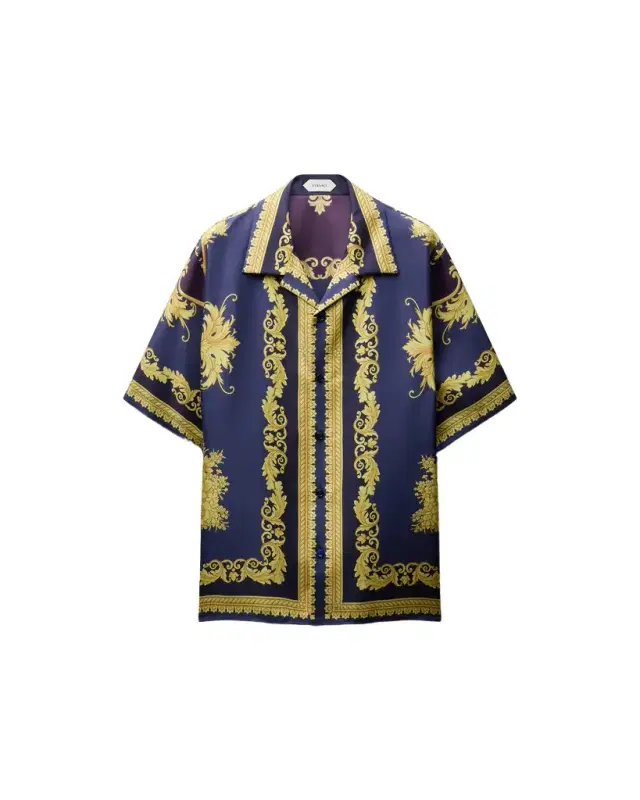 Versace Printed Silk Twill Regular Shirt