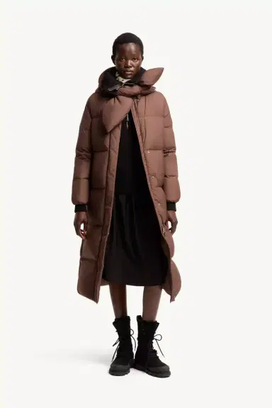 Moncler Ornement Hooded Long Down Jacket | Thumbnail 3