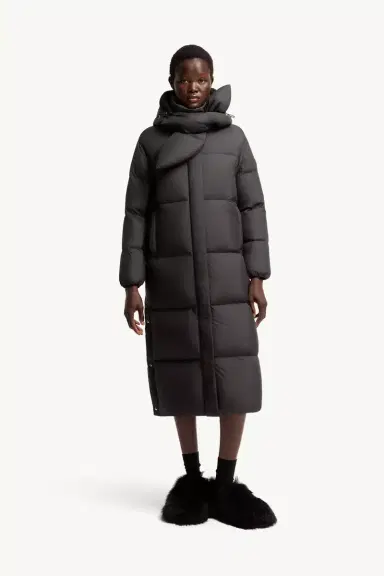 Moncler Ornement Hooded Long Down Jacket | Thumbnail 5