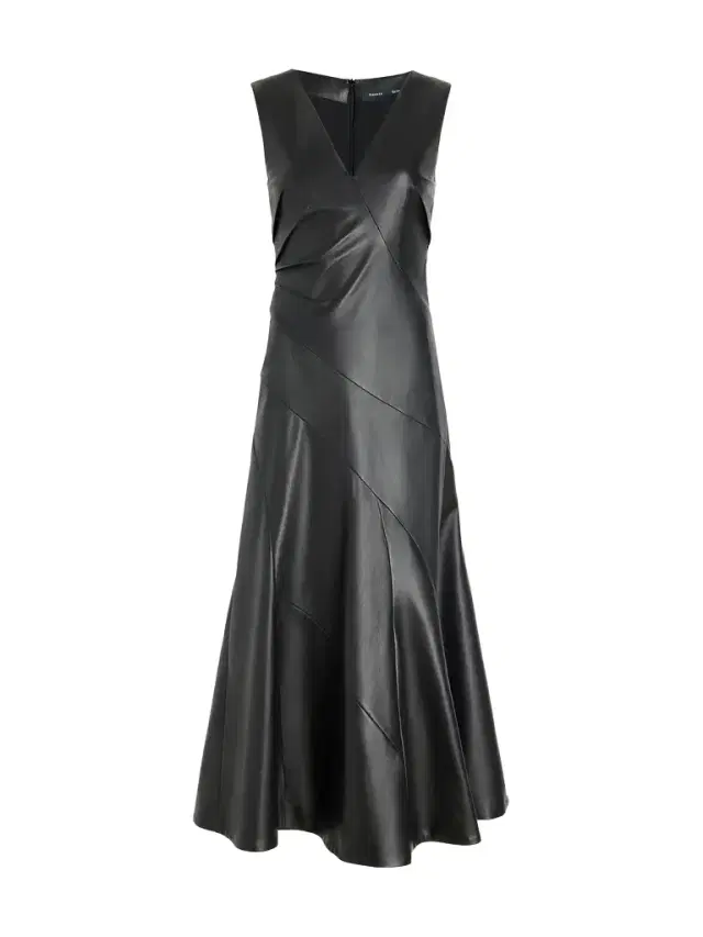 Kenza Nappa Leather Midi Dress