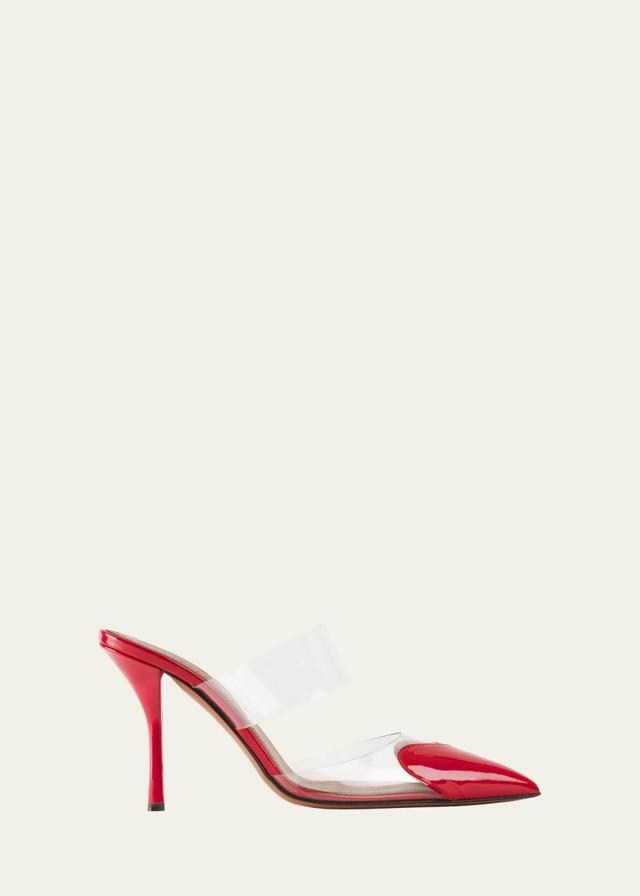Alaïa Coeur Clear Cap-Toe Mule Pumps