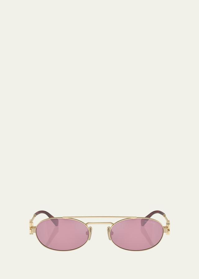 Miu Miu Logo Metal Aviator Sunglasses