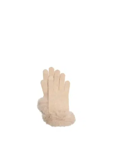 Sofia Cashmere Touchscreen Cashmere & Faux Fur Gloves | Thumbnail 1