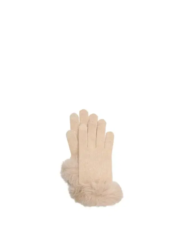 Touchscreen Cashmere & Faux Fur Gloves