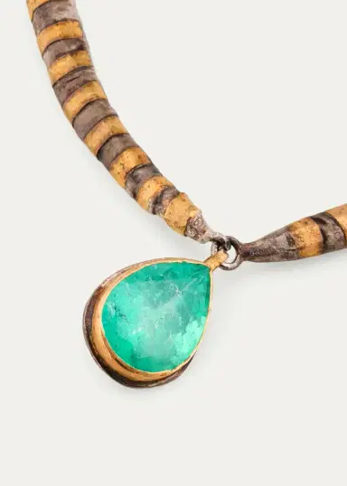 JUDY GEIB 18K Pear-Cut Emerald Pendant Necklace | Thumbnail 2