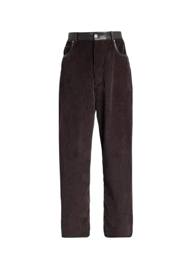 Bottega Veneta Men's Corduroy Leather-Trim Wide-Leg Pants