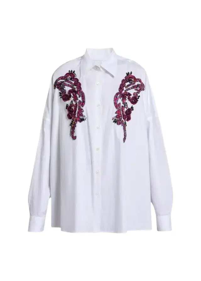 Dries Van Noten Embroidered Cotton Poplin Oversized Shirt
