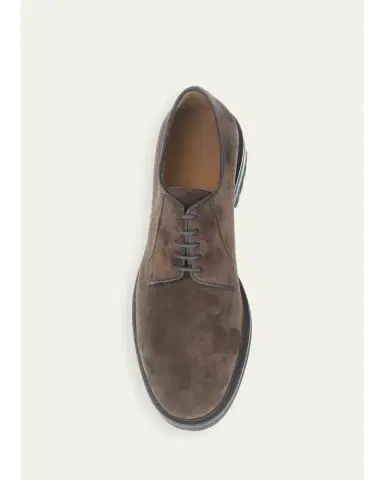Bergdorf Goodman Men's Suede Derby Shoes | Thumbnail 2