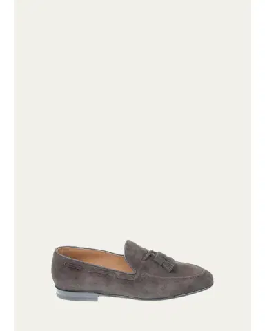 Bergdorf Goodman Men's Suede Tassel Loafers | Thumbnail 2