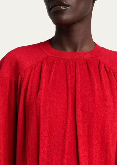 Isabel Marant Aliza Shimmering Knit Long-Sleeve Midi Dress | Thumbnail 5