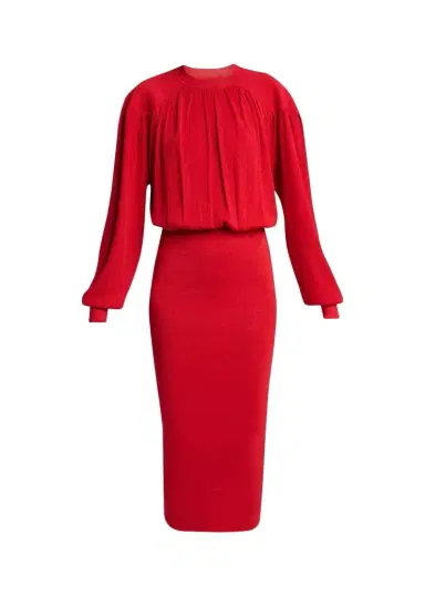 Isabel Marant Aliza Shimmering Knit Long-Sleeve Midi Dress | Thumbnail 1