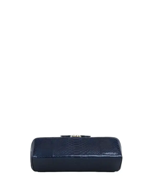 Alaïa Delta Snakeskin Leather Clutch Bag