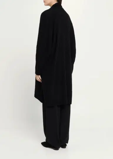 Eskandar Cashmere Scrunch Shawl Collar Cardigan - Very Long Length | Thumbnail 3