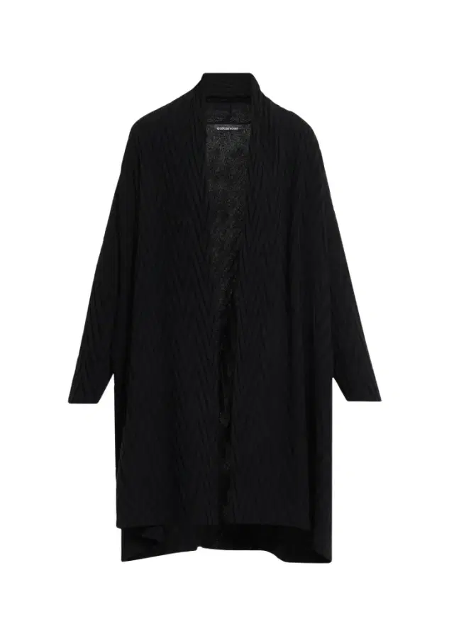 Eskandar Cashmere Scrunch Shawl Collar Cardigan - Very Long Length