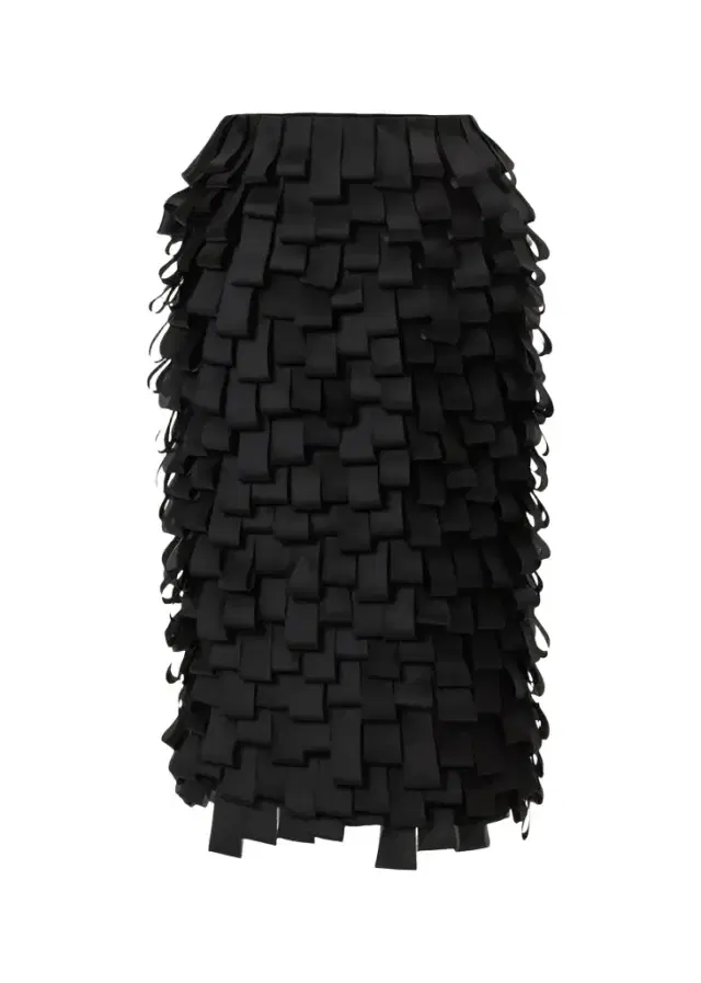 Carolina Herrera Silk Layered Pencil Skirt