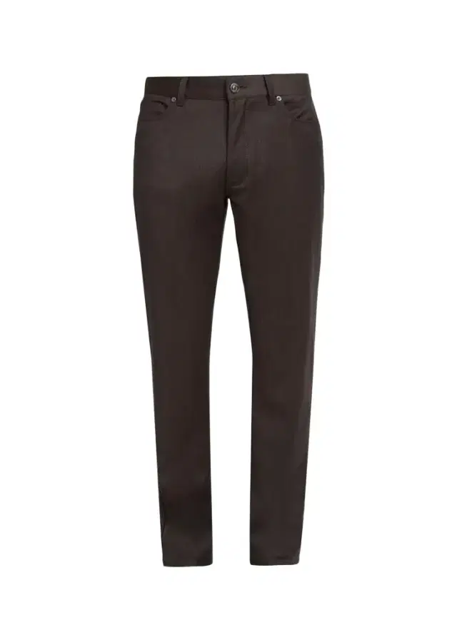 Zegna Men's Wool Flannel Straight Fit Five-Pocket Pants