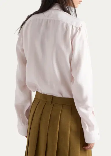 Prada Scarf-Detail Silk Shirt | Thumbnail 3