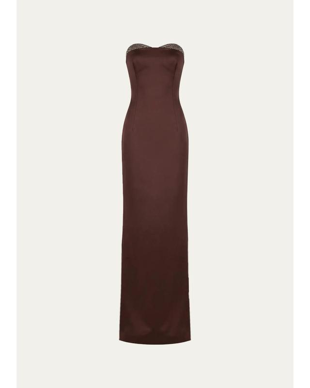 The New Arrivals by Ilkyaz Ozel Noelie Strapless Crystal-Embellished Column Gown