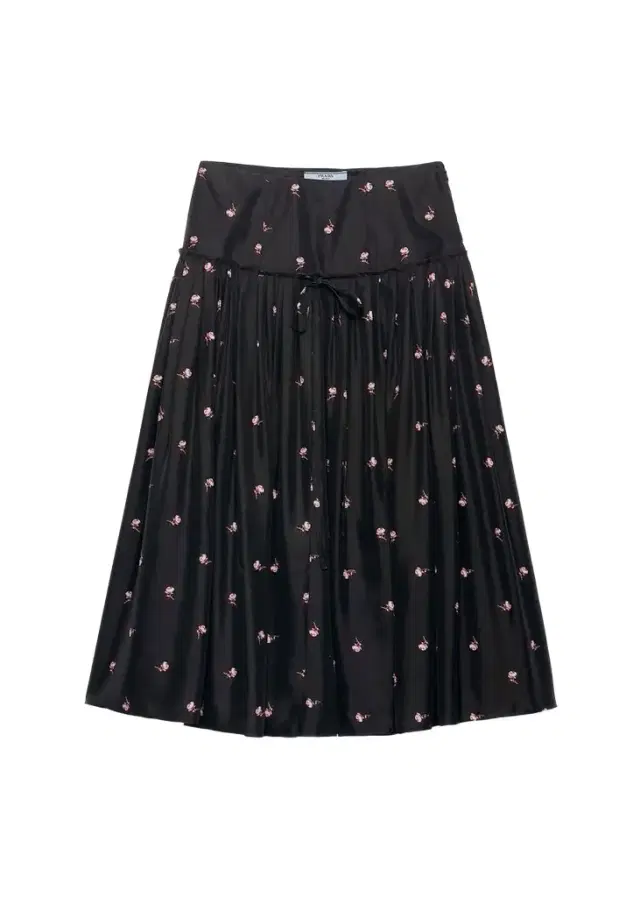 Prada Floral Silk-Blend A-Line Midi Skirt