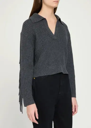 Simkhai Natalia Rib-Knit Fringe Sweater | Thumbnail 4