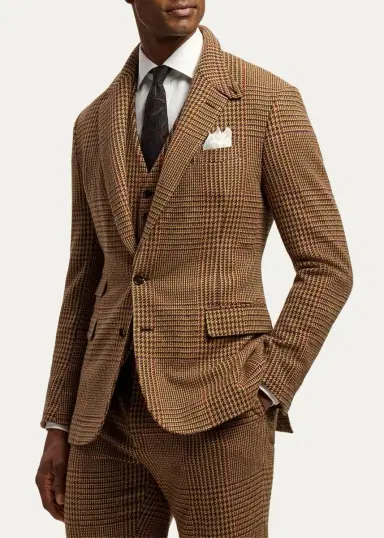 Ralph Lauren Purple Label Men's Glenn Hand-Tailored Plaid Suit Jacket | Thumbnail 4 Ralph Lauren Purple Label Men's Glenn Hand-Tailored Plaid Suit Jacket | Thumbnail 4