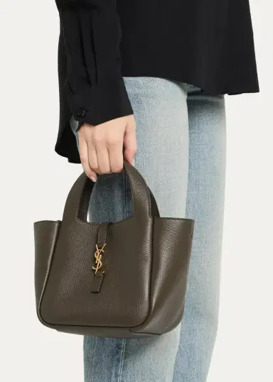 Saint Laurent Le 5 à 7 Bea Mini Tote Bag in Grained Leather | Thumbnail 2