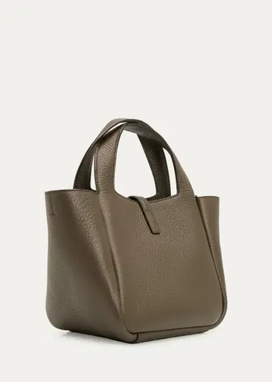 Saint Laurent Le 5 à 7 Bea Mini Tote Bag in Grained Leather | Thumbnail 3