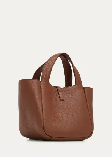 Saint Laurent Le 5 à 7 Bea Mini Tote Bag in Grained Leather | Thumbnail 8