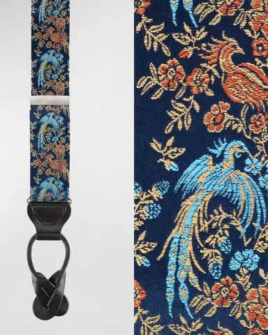Trafalgar Men's Birds of Prosperity Silk Suspender Braces | Thumbnail 2 Trafalgar Men's Birds of Prosperity Silk Suspender Braces | Thumbnail 2