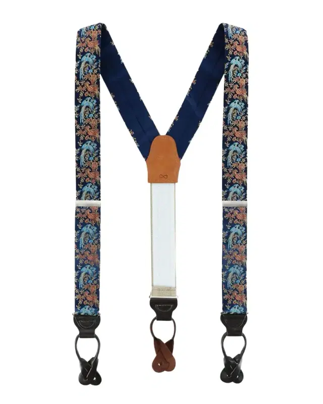 Trafalgar Men's Birds of Prosperity Silk Suspender Braces