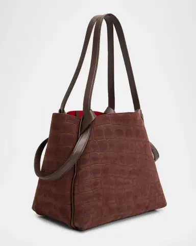 Christian Louboutin Bettina Small Croc-Embossed Suede Tote Bag | Thumbnail 3 Christian Louboutin Bettina Small Croc-Embossed Suede Tote Bag | Thumbnail 3