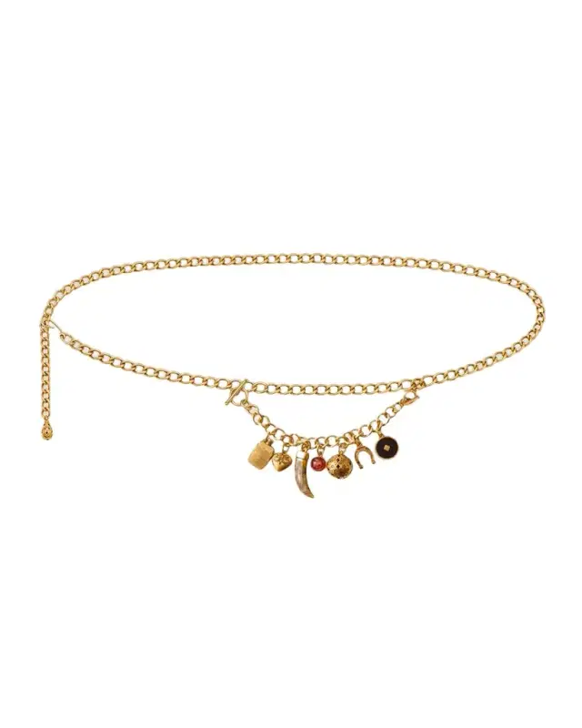 Veronica Beard Western Chain Belt with Removable Charm Bracelet