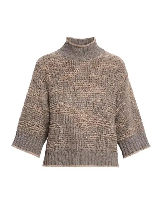 Turtleneck Sequin Knit Sweater