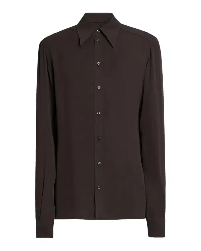Dolce & Gabbana Point Collar Silk Shirt