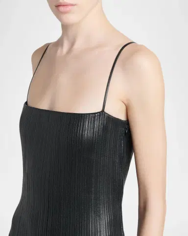 Tom Ford Leather Ribbed Midi Dress | Thumbnail 5