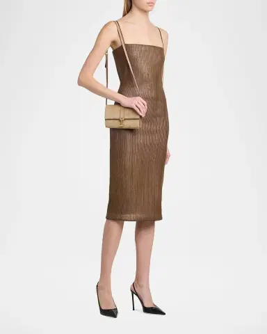 Tom Ford Leather Ribbed Midi Dress | Thumbnail 6