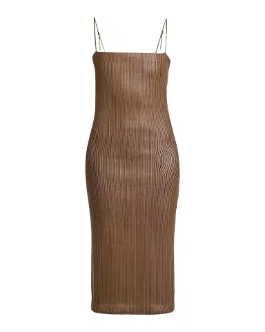 Tom Ford Leather Ribbed Midi Dress | Thumbnail 1