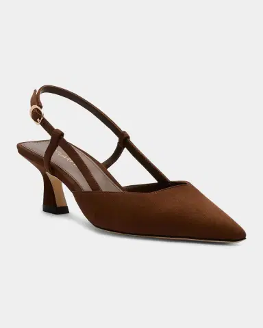 Stuart Weitzman 50mm Vinnie Suede Slingback Pumps | Thumbnail 2