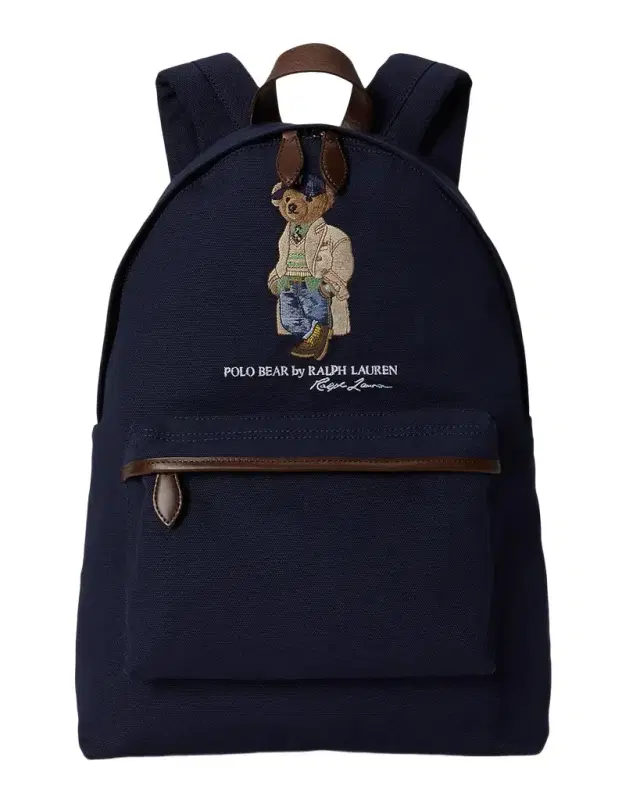 Polo Ralph Lauren Men's Canvas Leather-Trim Polo Bear Backpack