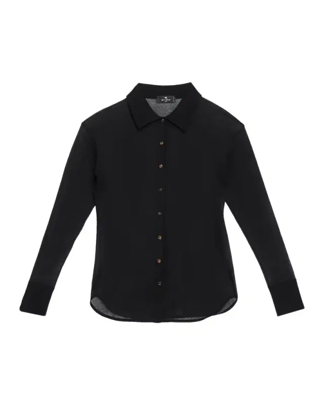 Semi-Sheer Knit Button-Down Top Semi-Sheer Knit Button-Down Top