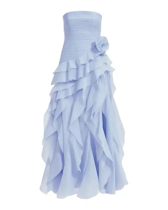 Aje Canyon Strapless Tiered Ruffle Gown