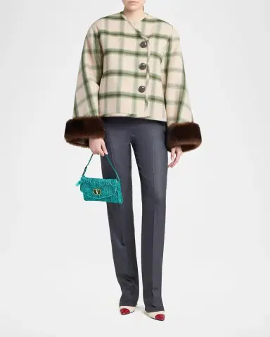 Valentino Garavani Devain Metallic Jacquard Top-Handle Bag | Thumbnail 5