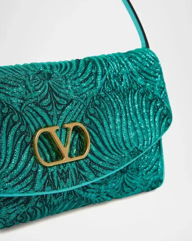 Valentino Garavani Devain Metallic Jacquard Top-Handle Bag | Thumbnail 6
