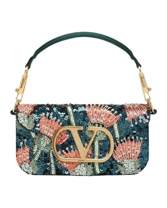 Valentino Garavani Loco Floral Sequin Clutch Bag
